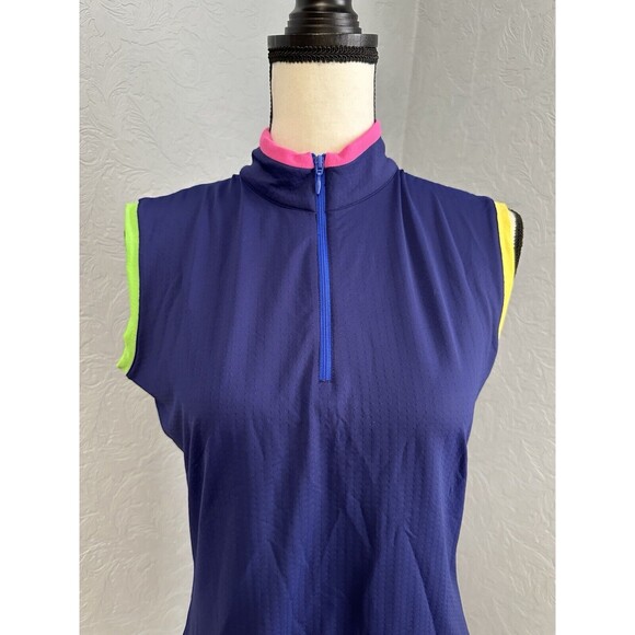 G Lifestyle Size Small Colorblock Zip Mock Neck AD9 - Picture 2 of 4